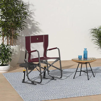 Portable Folding Rocking Chair, with Side Table