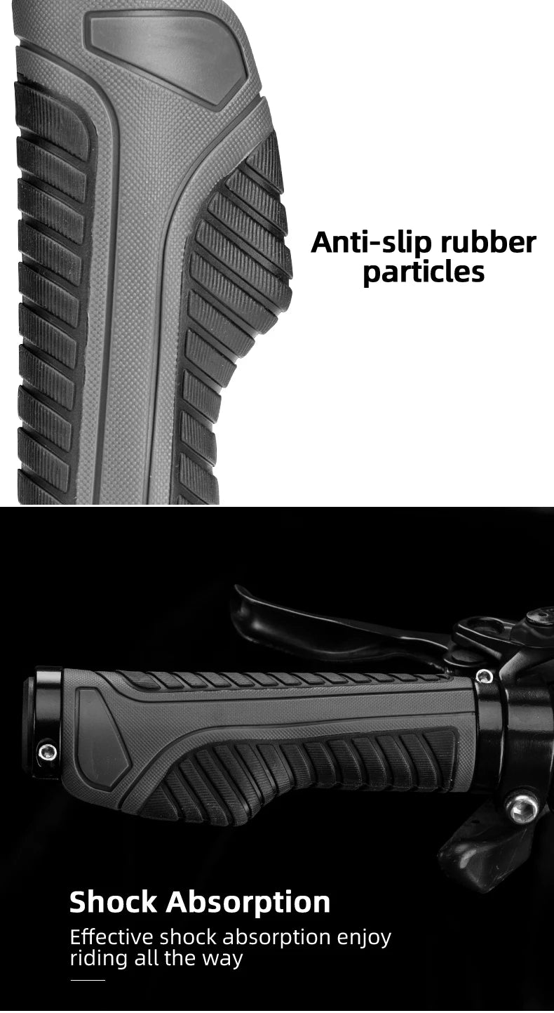 Locking Anti-slip Molded Rubber Mountain Bike Handlebar Grips