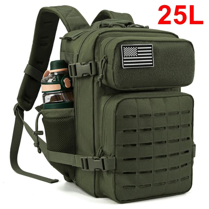 Men's & Women's 25L or 45L Tactical Backpack with Bottle Holders