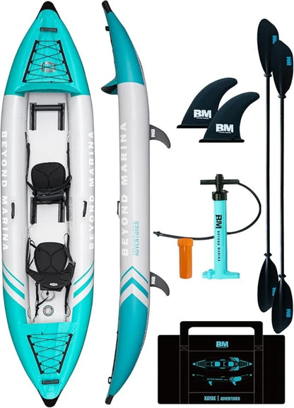 12 ft 2-Person Inflatable Kayak, with Aluminum Paddles