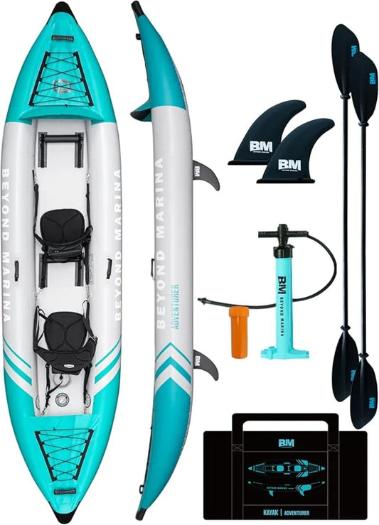 12 ft 2-Person Inflatable Kayak, with Aluminum Paddles