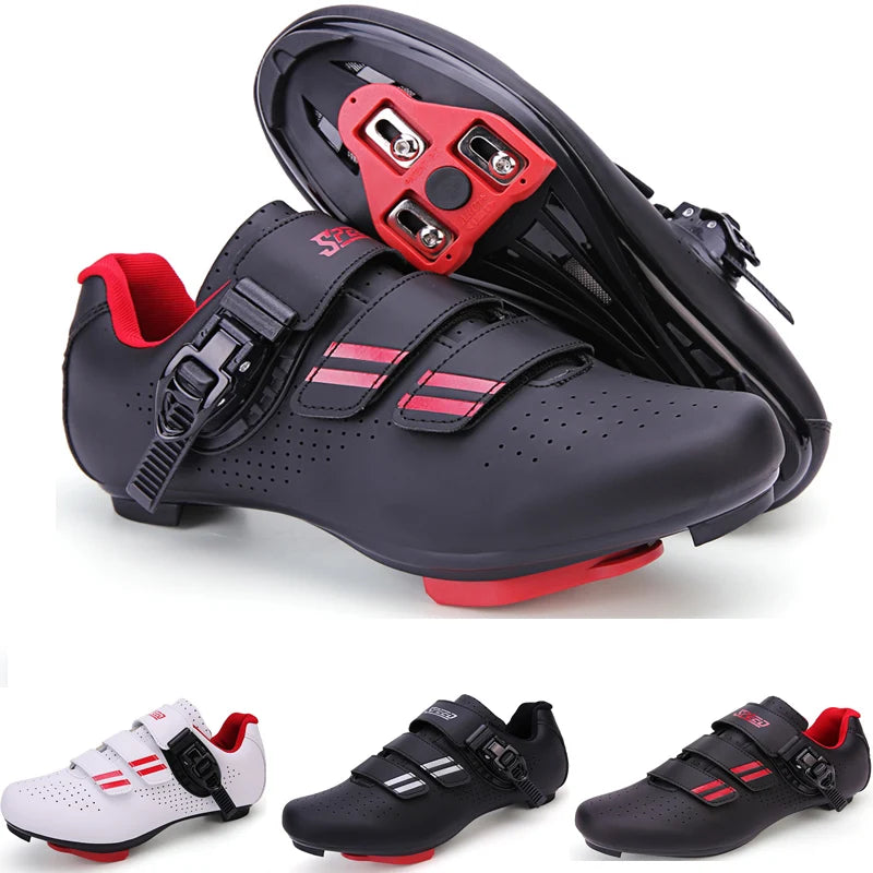 Men's Cycling Shoes with Look Delta Cleats, compatible with Peloton Indoor Bicycle Pedals