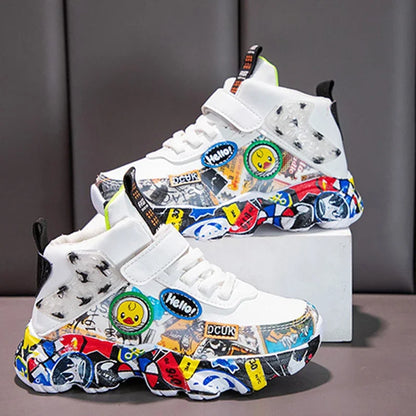 Boy's & Girl's Cartoon Pattern Sneakers, size 26-36