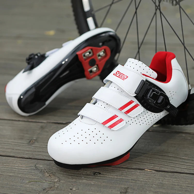 Men's Cycling Shoes with Look Delta Cleats, compatible with Peloton Indoor Bicycle Pedals