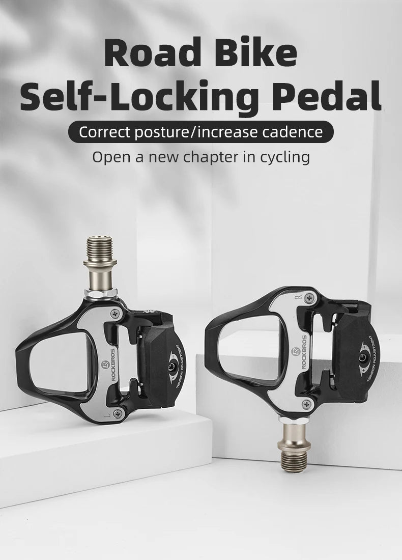 Road Bike Self-locking Pedals for SPD and Look System, Aluminum Alloy