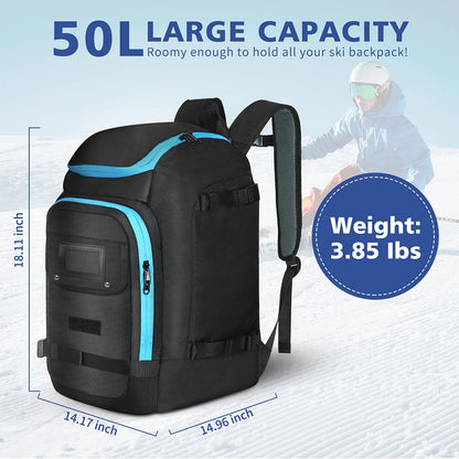 Waterproof 50L Ski and Snowboard Boot Backpack