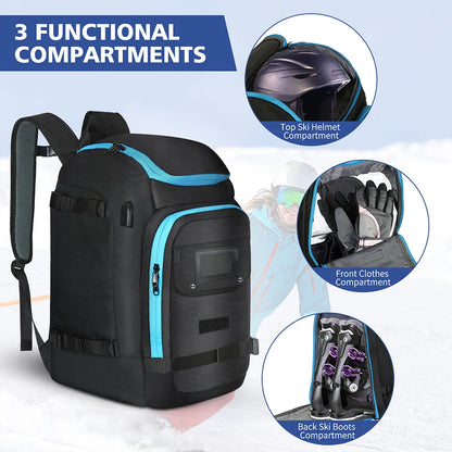 Waterproof 50L Ski and Snowboard Boot Backpack