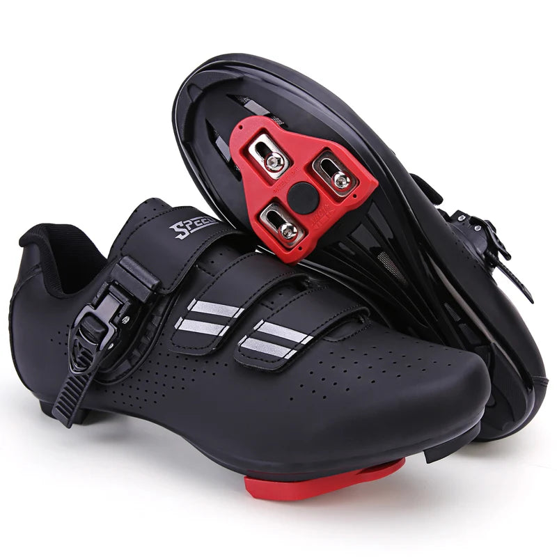 Men's Cycling Shoes with Look Delta Cleats, compatible with Peloton Indoor Bicycle Pedals