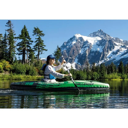 9 foot Challenger Inflatable 1 person Kayak, includes 86 in aluminum oar and pump