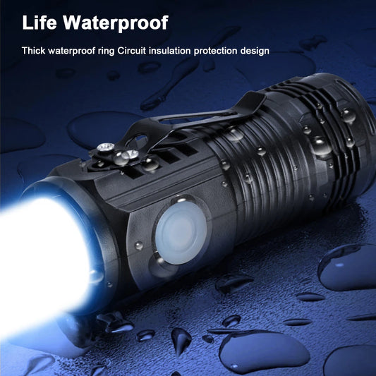 Waterproof Multi-function LED Flashlight, USB rechargeable