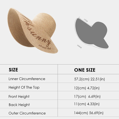 Women's Wide Brim Foldable Straw Hat