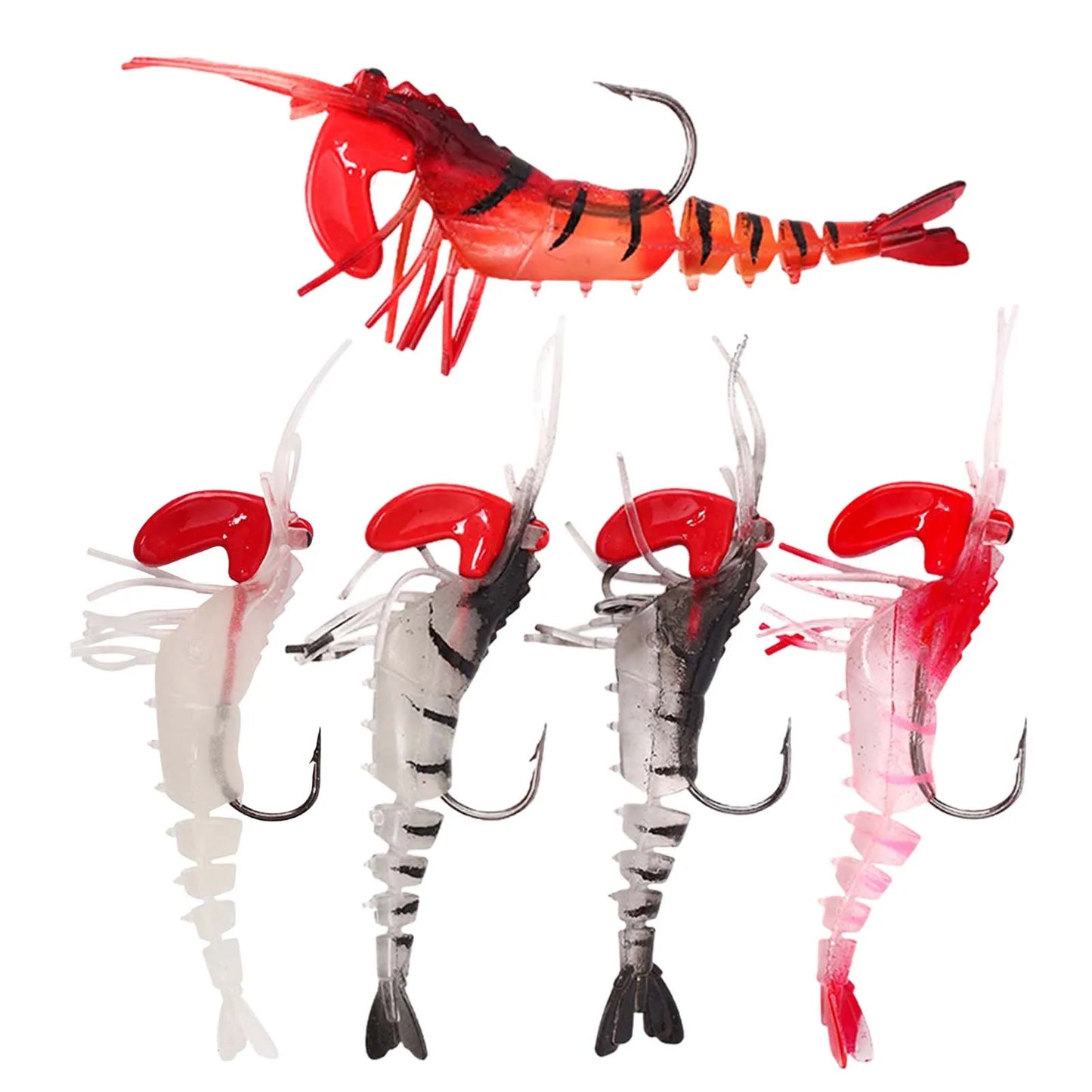 Soft Shrimp Lures with Hooks