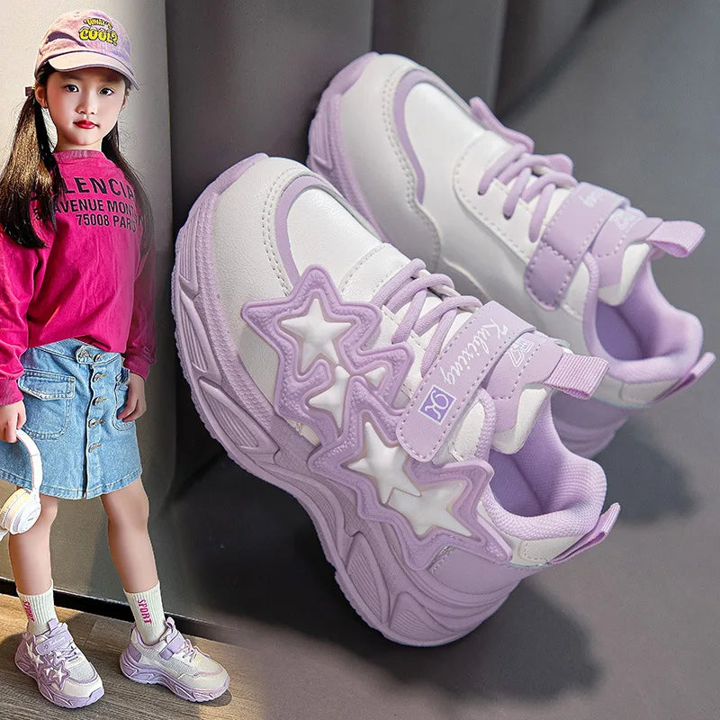 Girl's Fashion Leather Sneakers