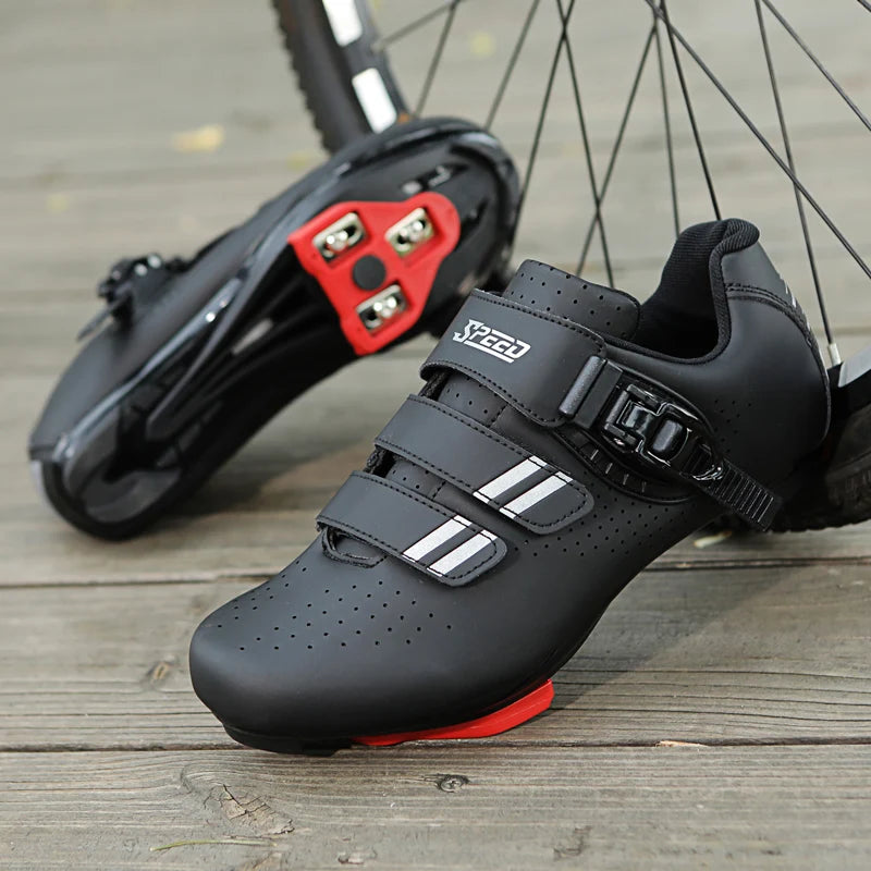 Men's Cycling Shoes with Look Delta Cleats, compatible with Peloton Indoor Bicycle Pedals