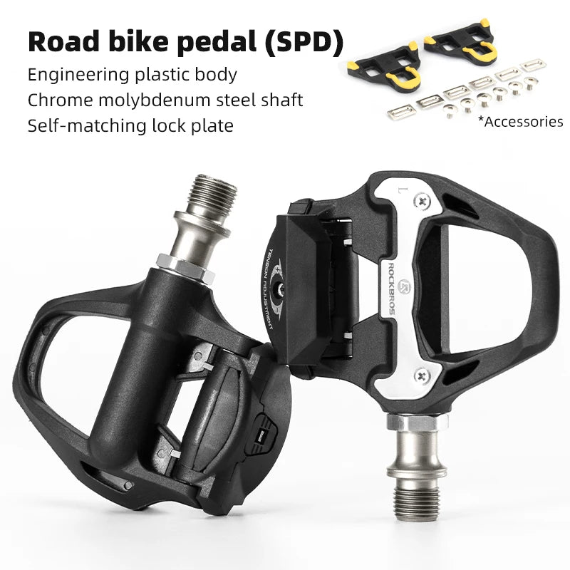 Road Bike Self-locking Pedals for SPD and Look System, Aluminum Alloy