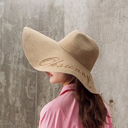 Women's Wide Brim Foldable Straw Hat