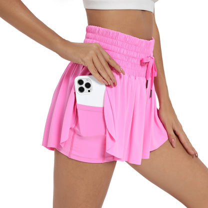 Women's High Waisted Flowy Workout Skort, choice of 6 colors