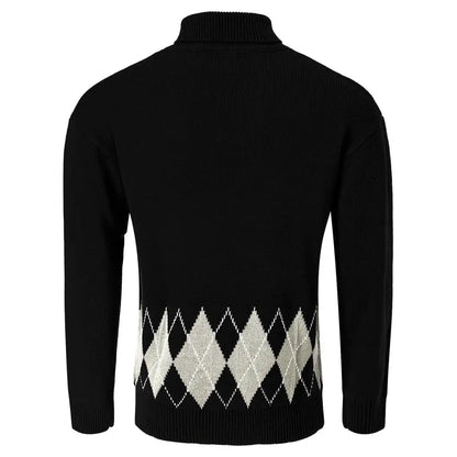 Men's Vintage Argyle Turtleneck Sweater