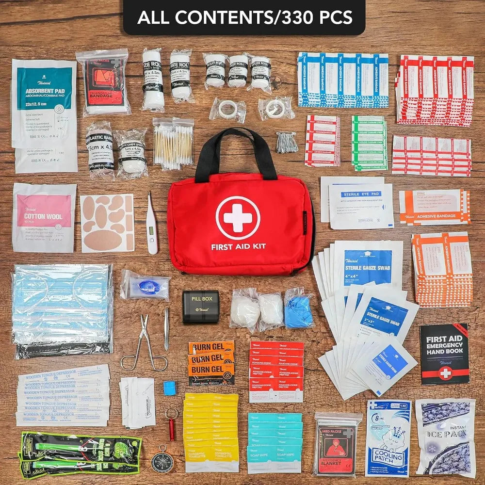 Waterproof First Aid Kit, 330 pieces