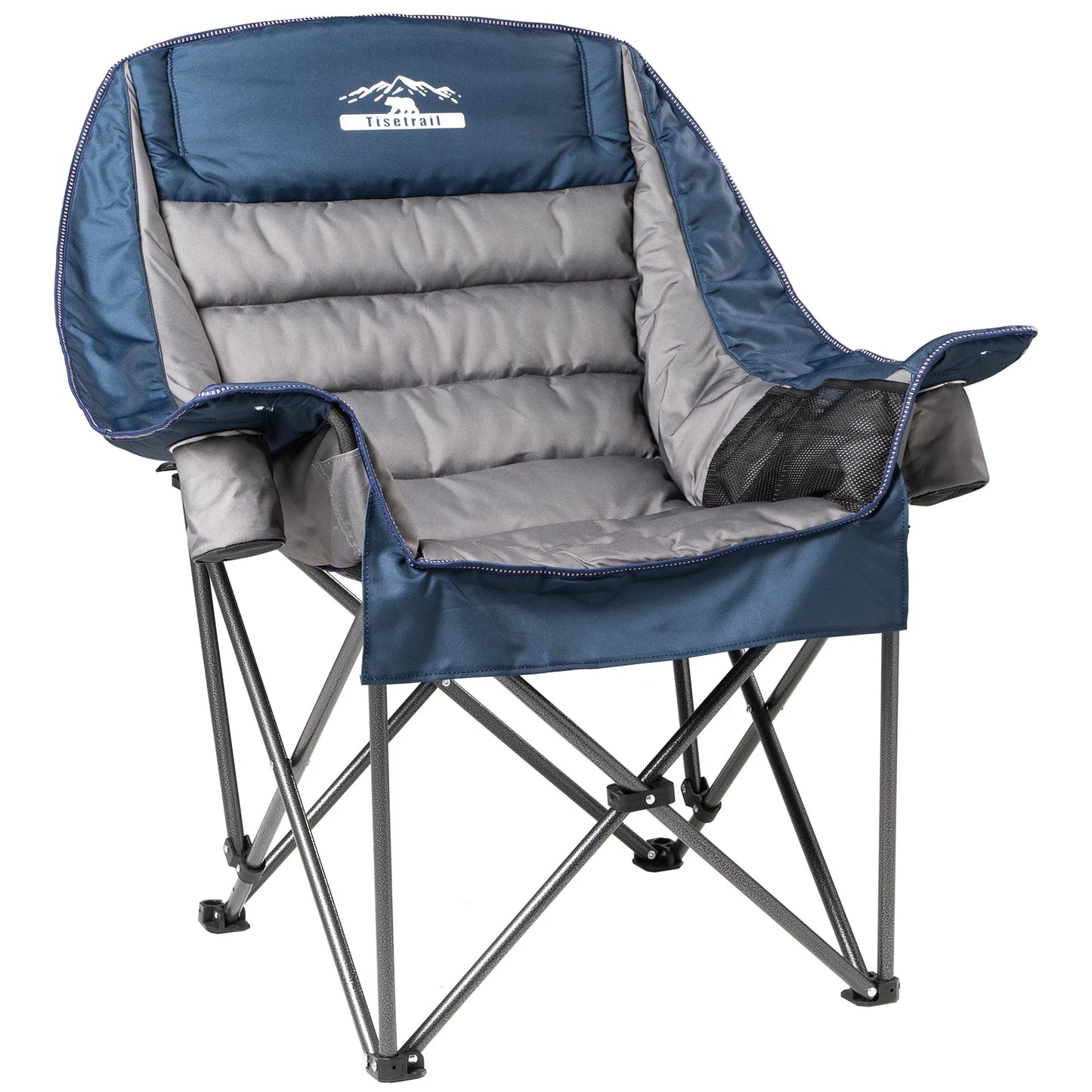 Oversize Padded Camping Chair, with Side Pocket