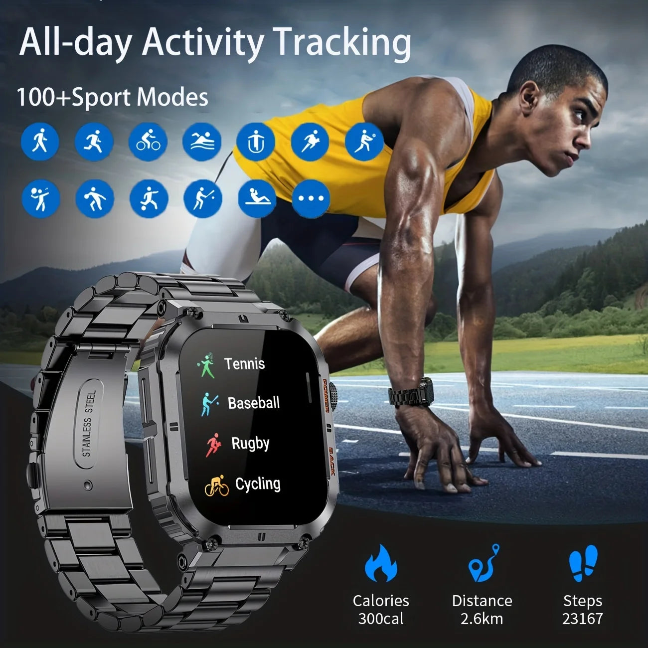 Waterproof Fitness Tracker Smart Watch