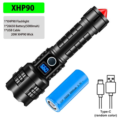 Rechargeable LED High Lumen Flashlight for Emergencies, Camping