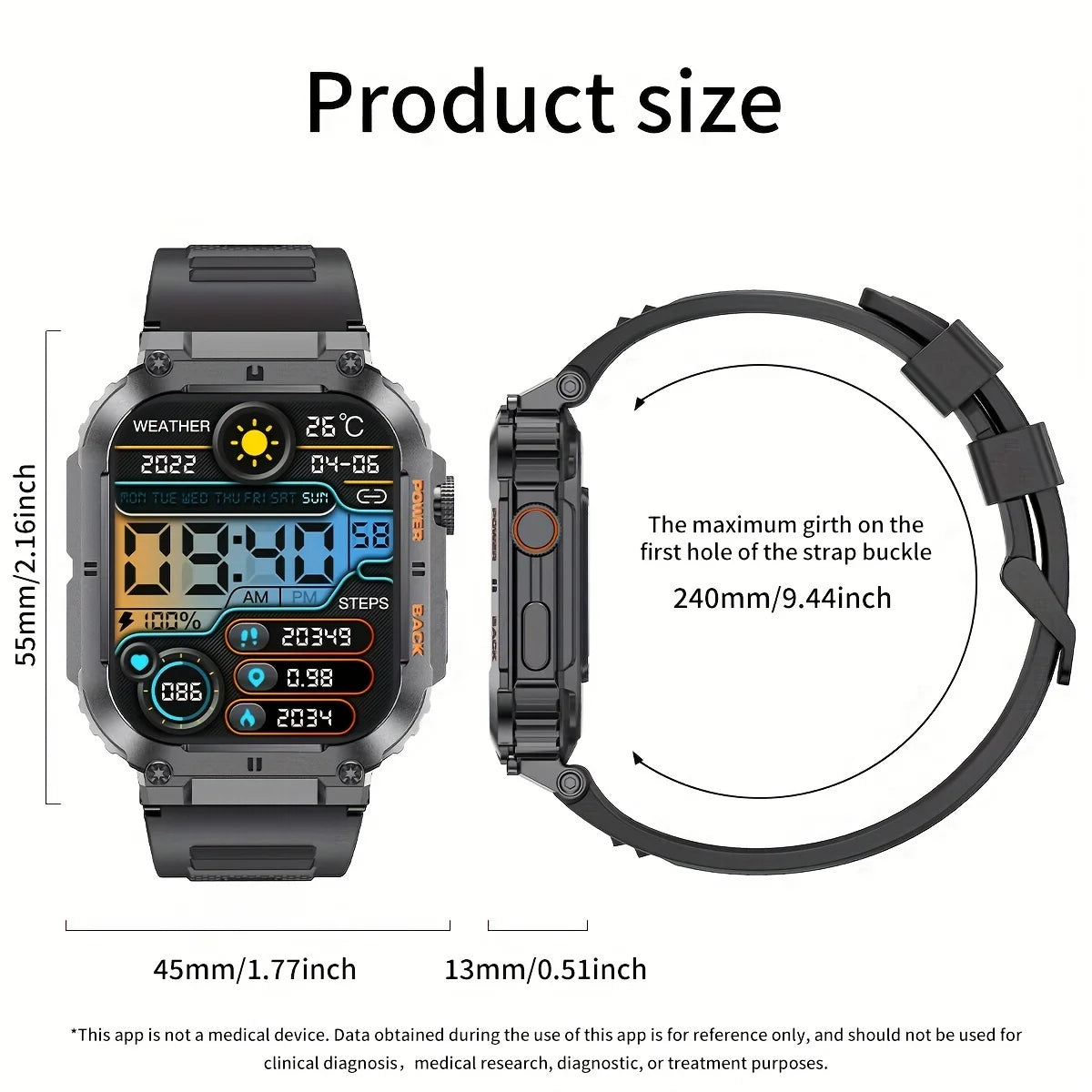 Waterproof Fitness Tracker Smart Watch