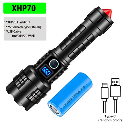 Rechargeable LED High Lumen Flashlight for Emergencies, Camping