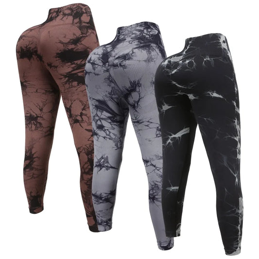 Women's High Waisted Tie Dye Yoga Leggings