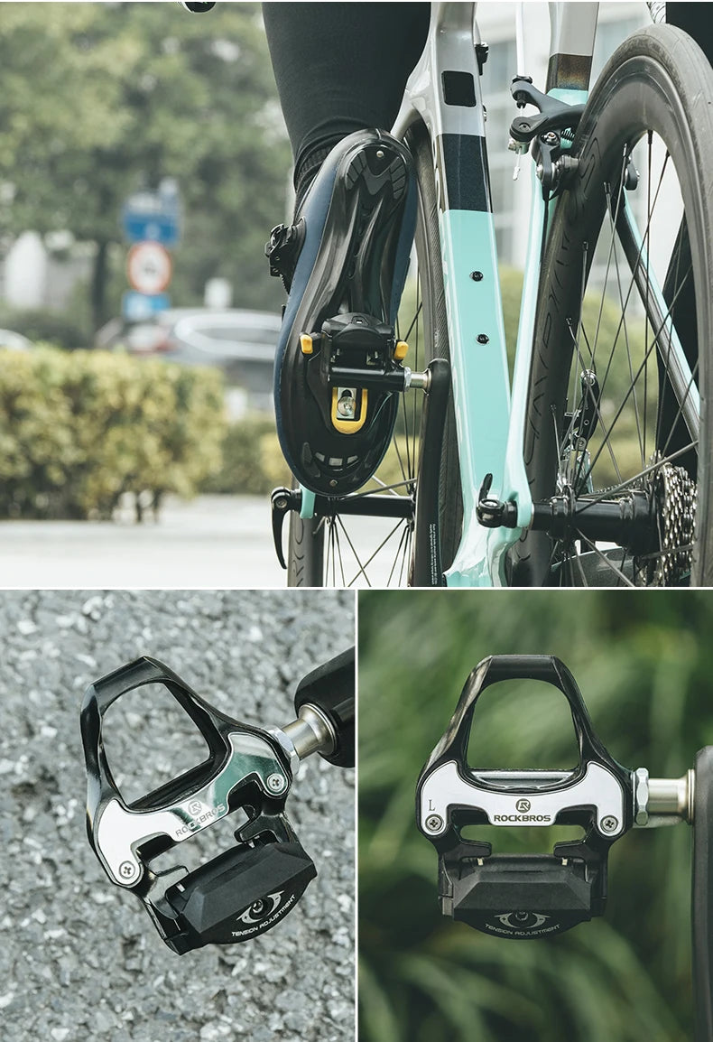 Road Bike Self-locking Pedals for SPD and Look System, Aluminum Alloy