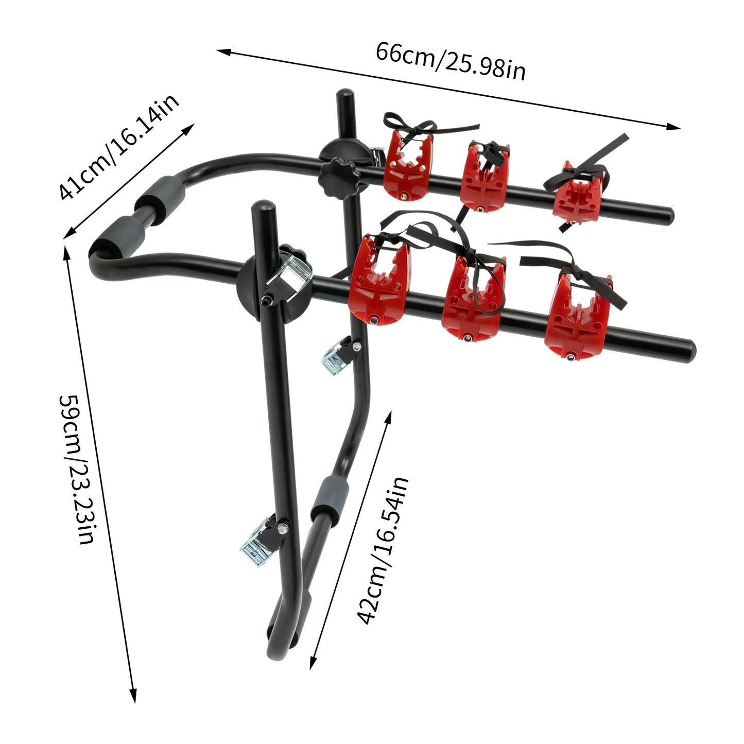 Foldable 3-Bike Car Trunk Rack