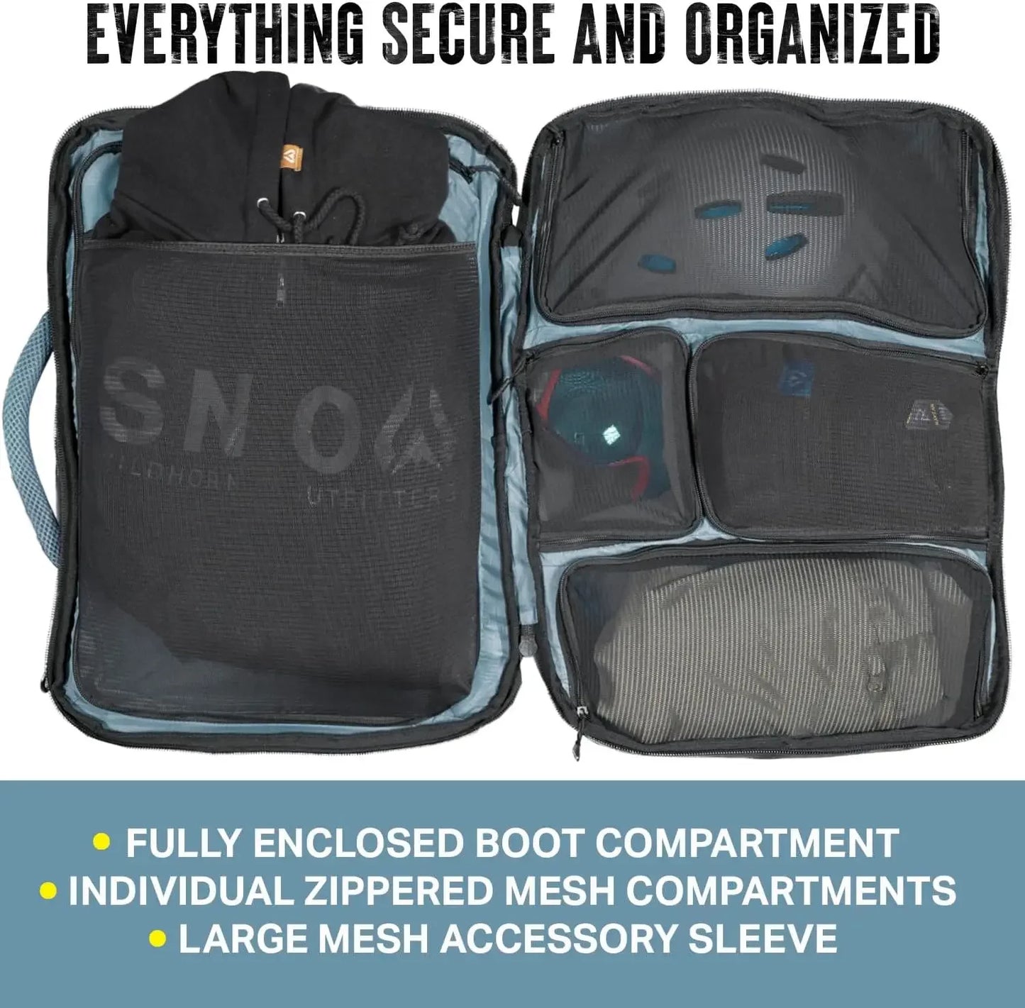 Durable Waterproof Travel Ski & Snowboard Boot Bag Backpack