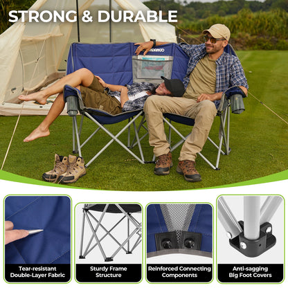 Oversize Double Camping Chair with Padded Armrests