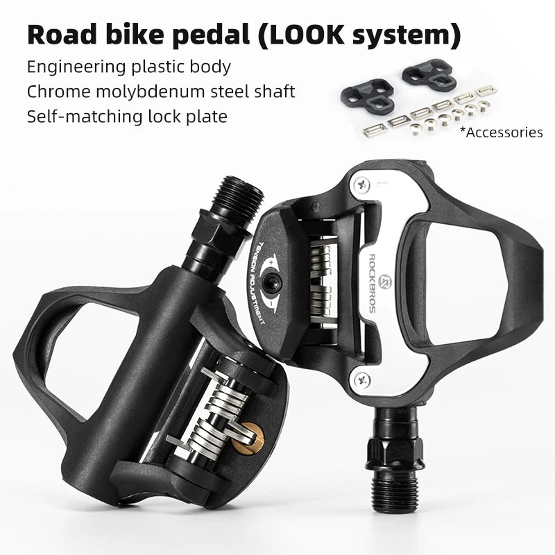 Road Bike Self-locking Pedals for SPD and Look System, Aluminum Alloy