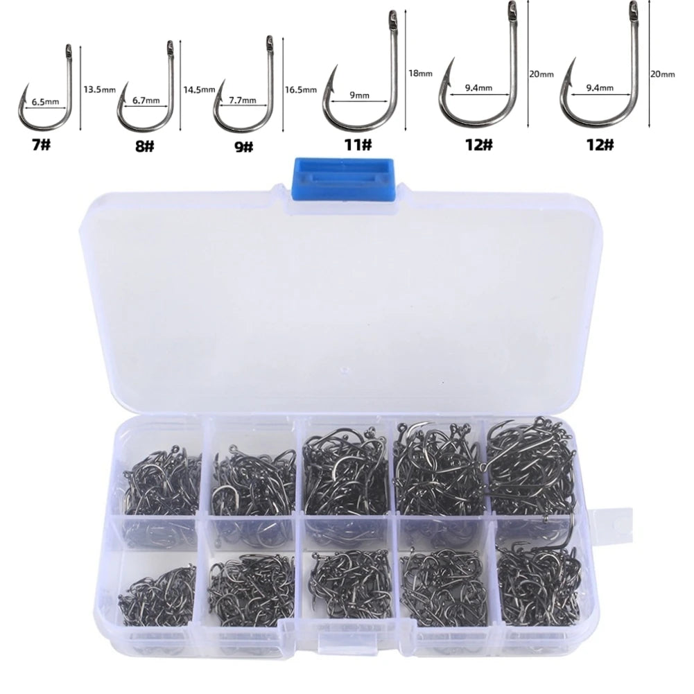 Carbon Steel Barbed Jig Hook Set