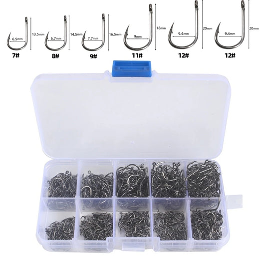 Carbon Steel Barbed Jig Hook Set