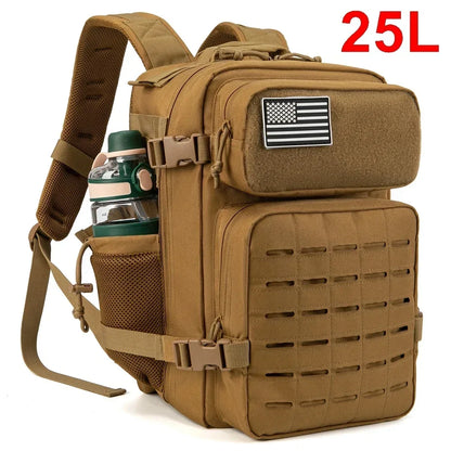 Men's & Women's 25L or 45L Tactical Backpack with Bottle Holders