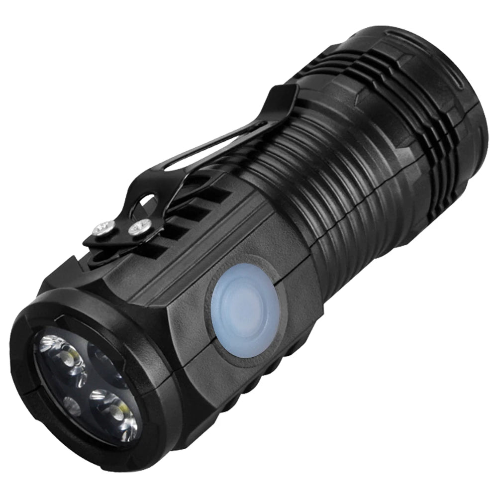 Waterproof Multi-function LED Flashlight, USB rechargeable