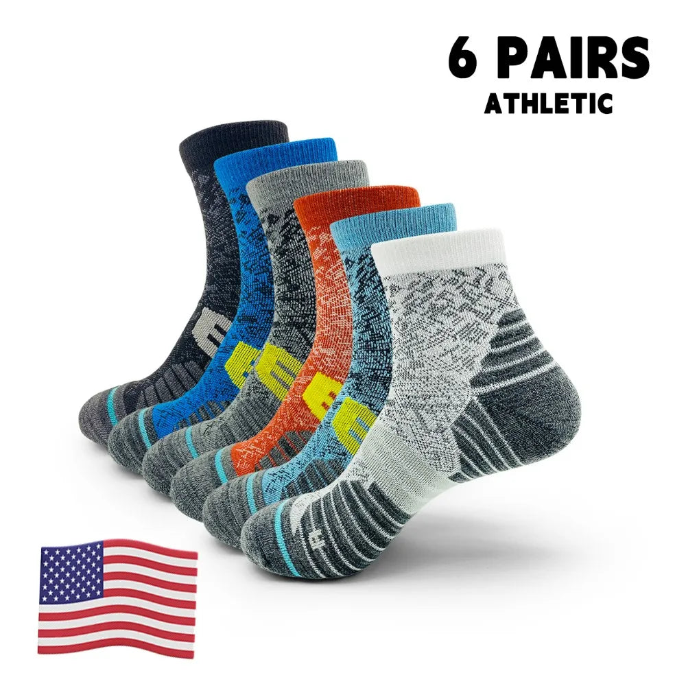 6 Pair Women's Mid-height Moisture Wicking Athletic Socks