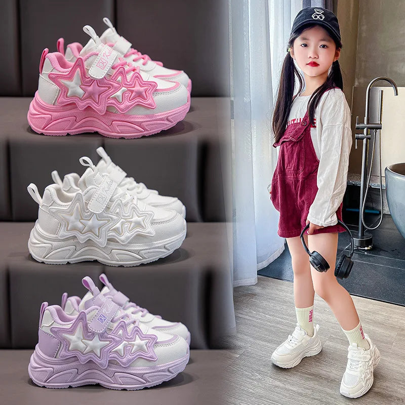 Girl's Fashion Leather Sneakers