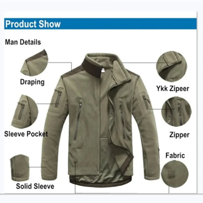 Men's Fleece Lined Tactical Jacket