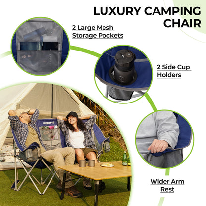 Oversize Double Camping Chair with Padded Armrests