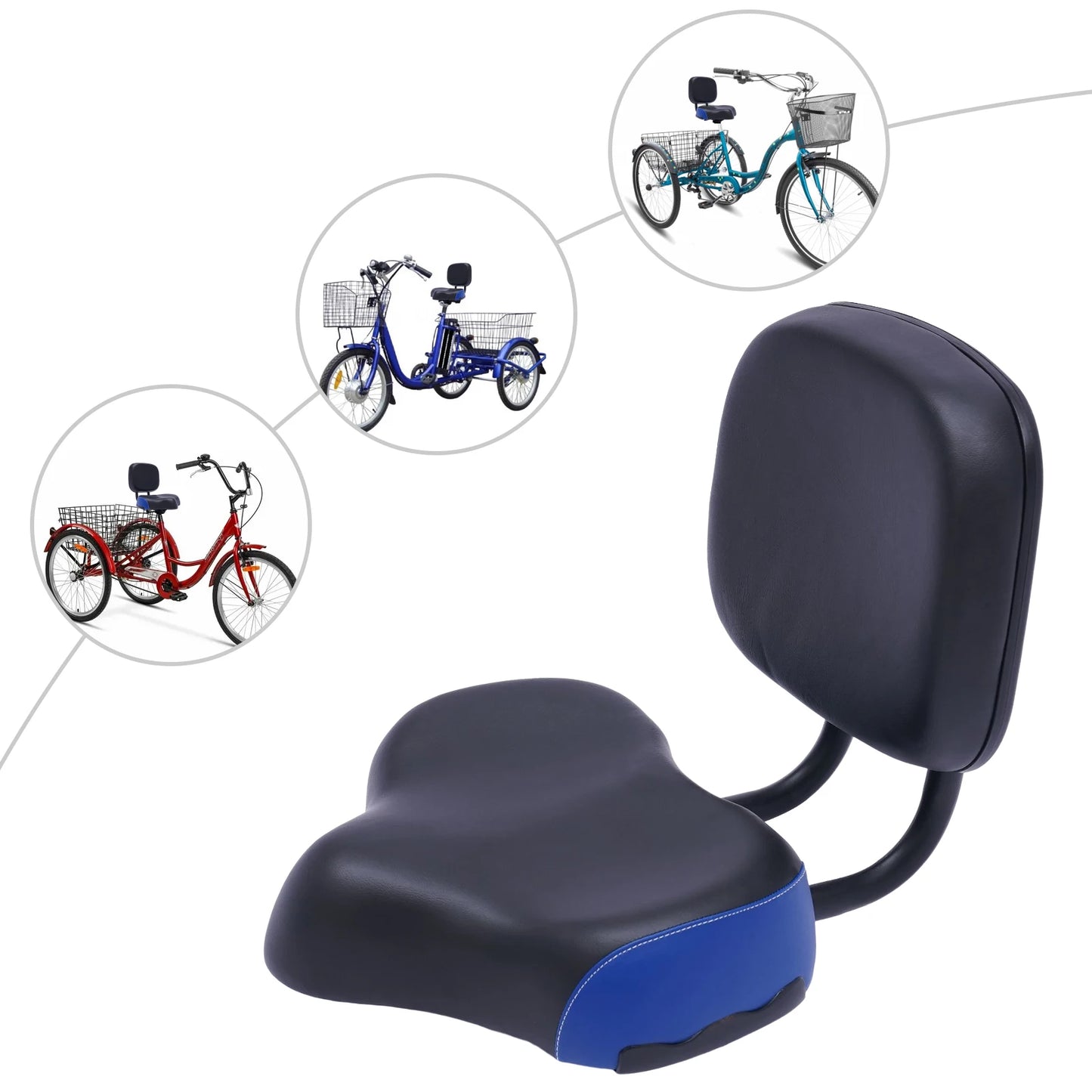 Bike Seat with Backrest Support