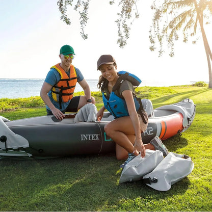 10.5 foot 2 Person Inflatable Kayak, with 86 in oars, pump and carry bag