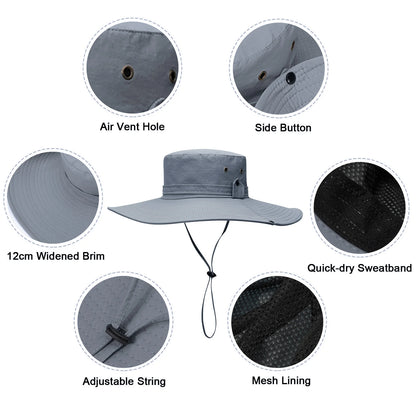 Men's Wide Brim Foldable Bucket Hat