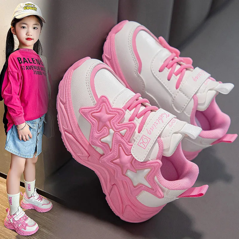 Girl's Fashion Leather Sneakers