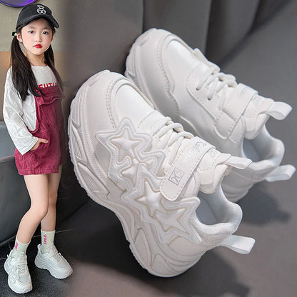 Girl's Fashion Leather Sneakers