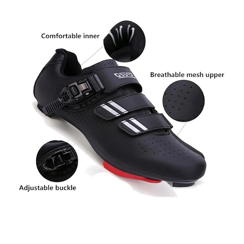 Men's Cycling Shoes with Look Delta Cleats, compatible with Peloton Indoor Bicycle Pedals