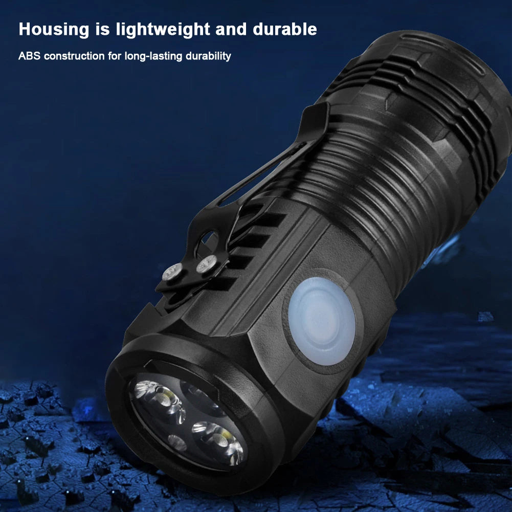 Waterproof Multi-function LED Flashlight, USB rechargeable