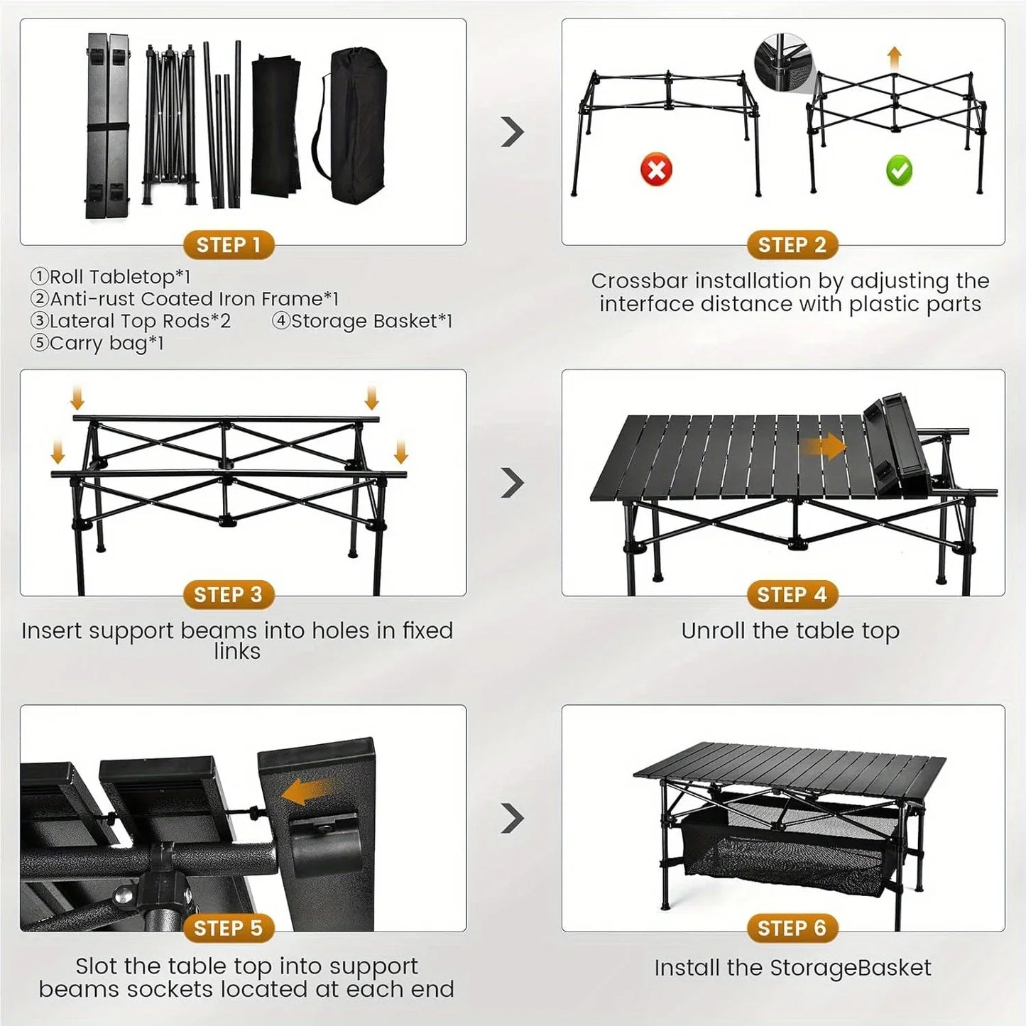 Foldup Lightweight Camping Table with Carry Bag